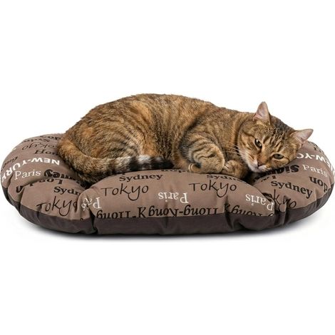 1 - Coussin pour Chien - Tapis pour Chat - Lavable en Machine avec Rembourrage Doux - Pour Niche et Voiture - Marron - 55x36 cm (1/5)