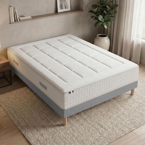 Matelas ressorts accueil mémoire de forme H 28 sommier en kit 140x200 gris (1/5)