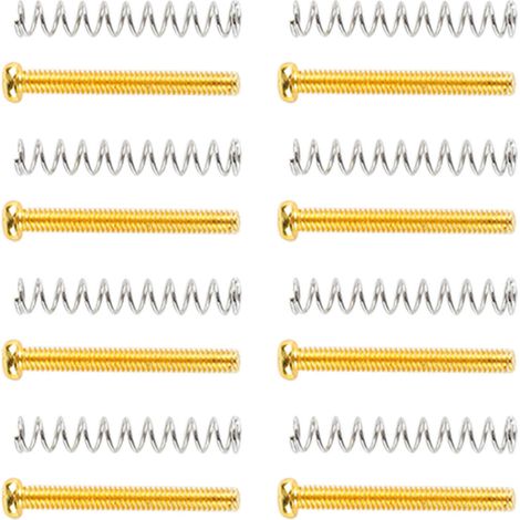 Set de 8 vis de montage pour micro guitare électrique, ressorts en fer, cadre double bobinage, visserie dorée, kit de fixation pour micros humbucker (1/5)