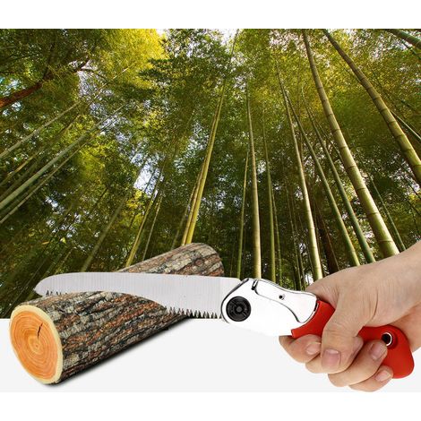 Scie d'élagage manuelle portable et pliable avec poignée antidérapante, outil de coupe d'arbres pour le jardinage extérieur (1/5)
