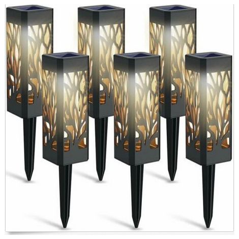 Lampadaire de jardin solaire Lampe de pelouse solaire carrée creuse Lampe de cour de jardin extérieure (1/5)