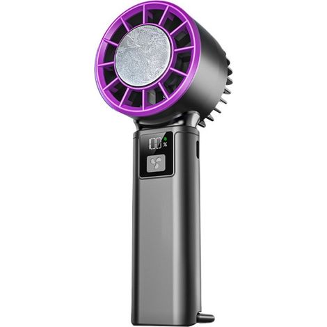 Ventilateur portable turbo à refroidissement par glaçons, avec 100 vitesses réglables, mini ventilateur rechargeable USB 2000 mAh et LED. (1/5)