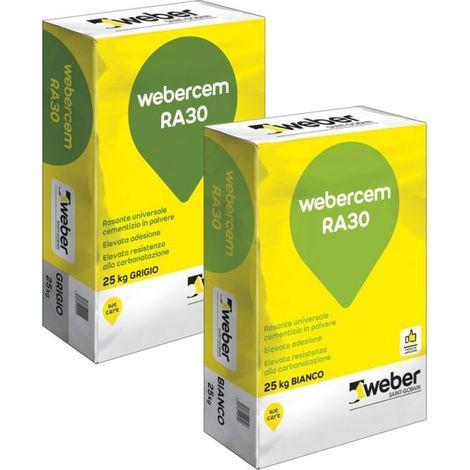 Webercem ra30 rasante cementizio bianco sacco kg 25