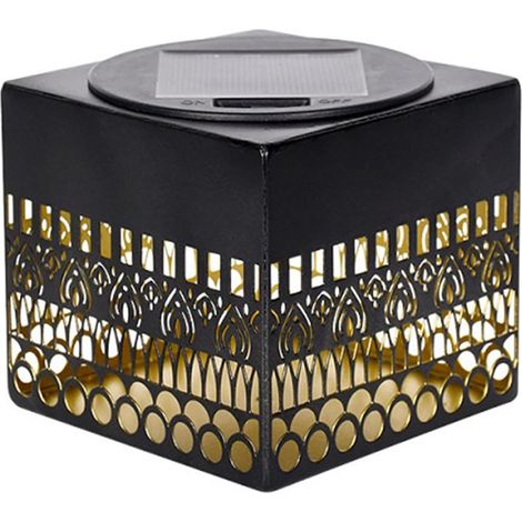 Lanterne solaire en fer creuse, étanche, à énergie solaire, mandalas décoratifs pour cour, jardin, couloir, balcon (blanc) (1/5)