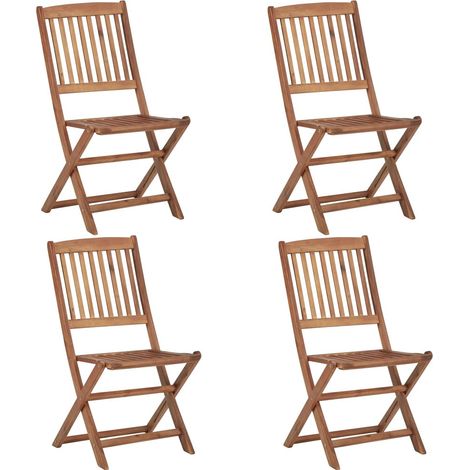Chaises pliables d'extérieur 4 pcs Bois d'acacia solide (1/5)