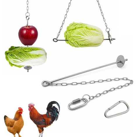 Mangeoire Poules Suspendue, Brochette Poule en Acier Inoxydable (1/5)