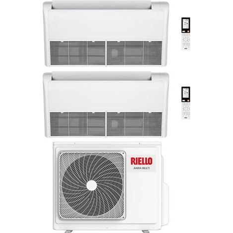Climatizzatore Condizionatore Riello Pavimento/Soffitto Dual Split Inverter R32 12000 + 18000 BTU con U.E AARIA MULTI 250 PI Classe A++/A+