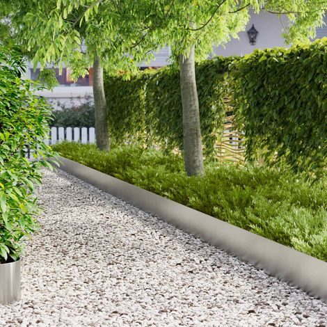 Teenpull – Raseneinfassung 30 pcs 100 x 18 cm Stahl Silber (1/5)