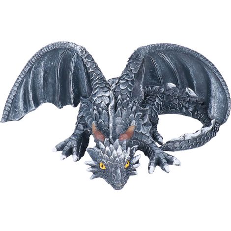 Gartenornament aus Kunstharz: Kauernder Drache