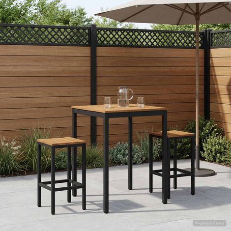 vidaXL Mesa de Bar para Jardín NAARDEN Natural y negro (1/5)