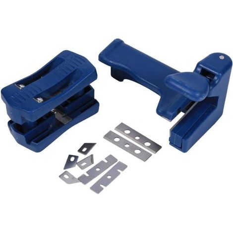 Edge trimmer, double-sided wood veneer tool, T-shaped manual edge trimmer, T-shaped joiner’s tool with head and tail for melamine, paper, veneer, plastic, PVC (1/4)