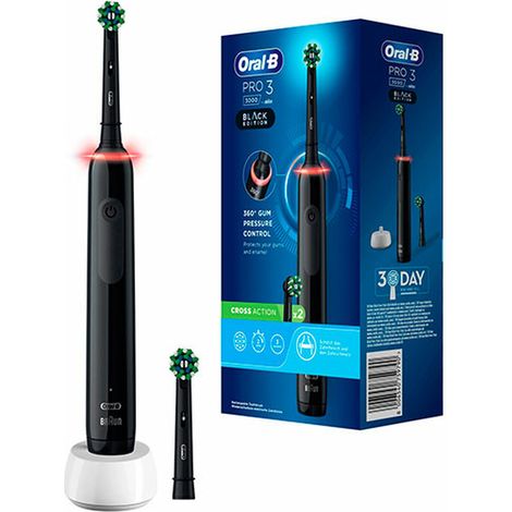 Oral-B Pro 3 3000 Cross Action 350931 Spazzolino da denti elettrico Rotazione/Oscillazione/Pulsazione Nero (1/5)