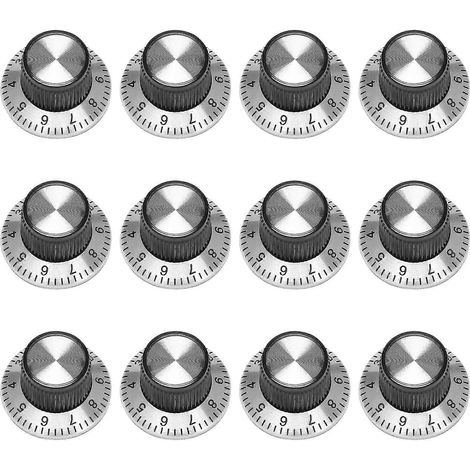12-teiliger Potentiometerknopf aus Metall mit Drehteller 0-9 für 6-mm-Wellenknopf (1/5)