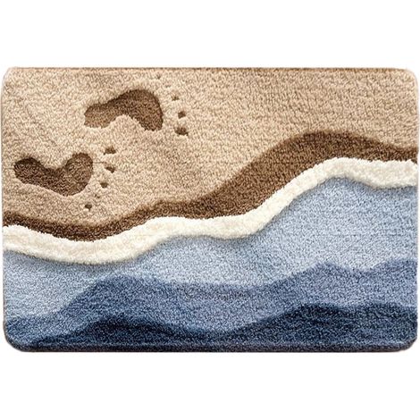 alfombras de baño con temática playera para decorar la ducha y la bañera. Microfibra, absorbentes, también se pueden usar en dormitorios, salas de estar y recibidores. Encanto playero. (1/2)