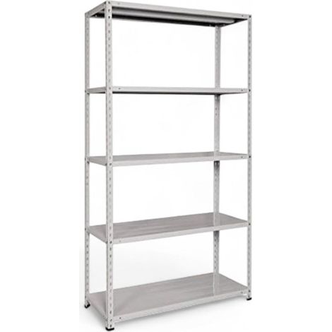 Scaffale in kit grigio con 5 ripiani angolari interi - 80x40xH200 cm (1/3)