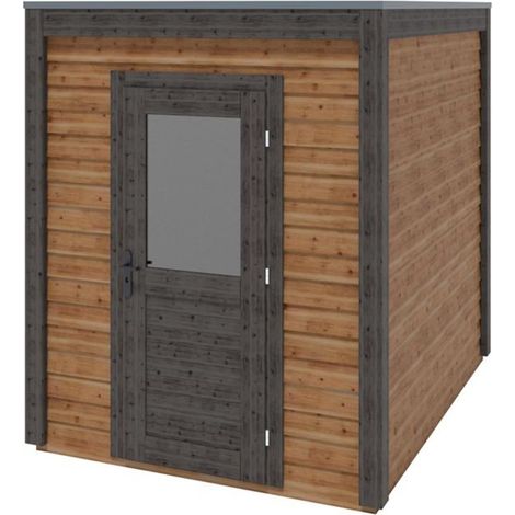 Abri de jardin en bois Luma 2.09x2.59m - 5.41m2 - Ep. 28mm - Traité (1/3)