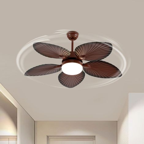 Ventilateur de plafond LED marron de 52 pouces avec télécommande, ventilateur de plafond moderne avec minuterie et réglage de la vitesse, Luminaire (1/5)