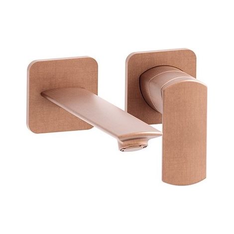 Lavabo Mural Profilo Avec Rosace Droit Bec 18.5 Up&D Or Rose Brosse Robinetterie PROFILO - CRISTINA ONDYNA PF25734P