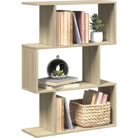 Raumteiler-Bücherregal 3 Fächer Sonoma-Eiche 70x24x97 cm (1/5)