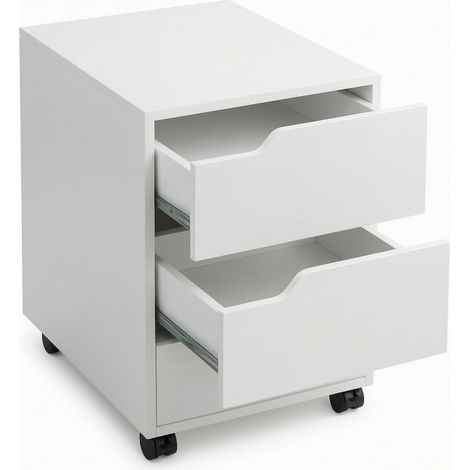 Armario archivador con ruedas blanco MDF y metal 40 x 50 x 57,5 cm (1/5)
