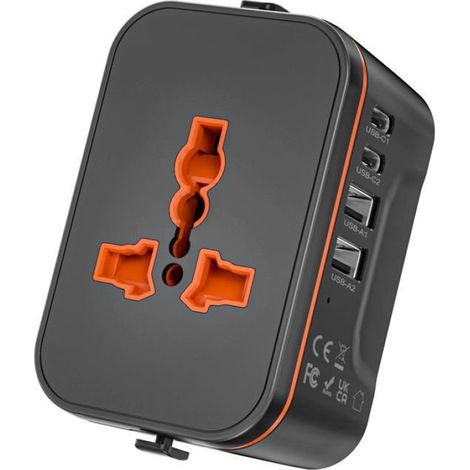Adaptateur Prise Universelle Voyage,Adaptateur Universel de Voyage avec 2 USB et 2 USBC (1/4)