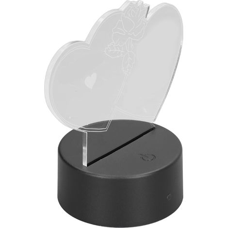 Lampe d'amour 3D réglable, sept couleurs, design 3D, commande tactile, alimentation USB ou piles, lumière douce et sécurisée, veilleuse 3D (1/5)