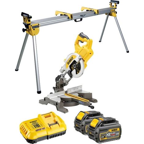 Dewalt DCS777T2 XR 54v Flexvolt Cordless 216mm Mitre Saw 2 x 6.0ah Batts + Stand