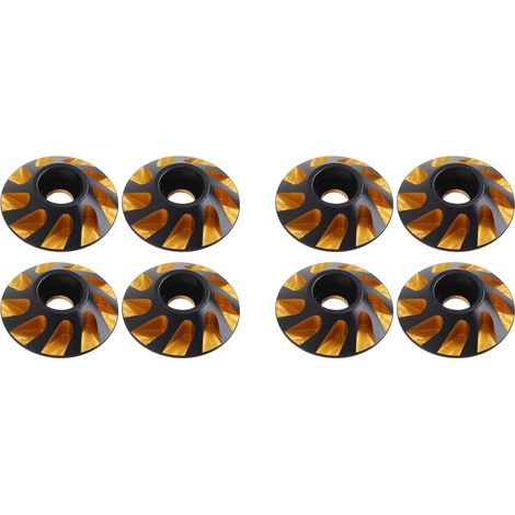8 PièCes MéTal Queue Aile M3 Vis à TêTe Plate Rondelles 15 mm pour 1/8 ÉChelle Hors Route Monstre Camion RC DéRive Voitures, Jaune (1/5)