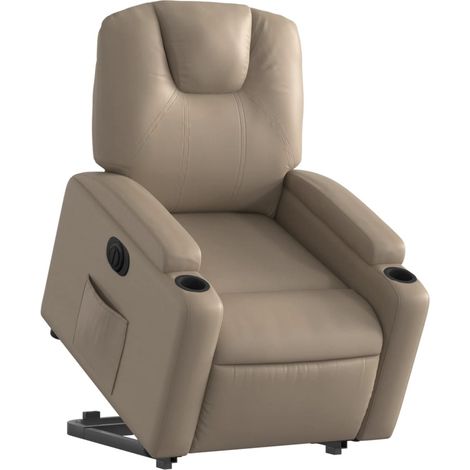 vidaXL Poltrona Alzapersona Reclinante Elettrica Cappuccino Similpelle (1/5)