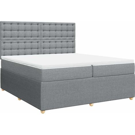 Maison Exclusive - Cama box spring con colchón tela gris claro 20
