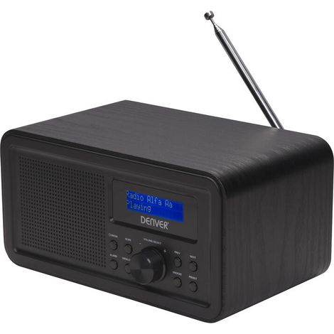 Denver Radio DAB-30 Dab+ con sintonizador FM y función Despertador, Color Negro (1/4)