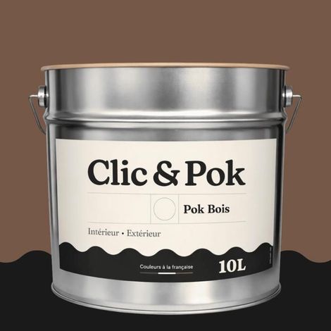 Peinture Bois Extérieur – POK BOIS - 10L - RAL 8025 - Brun pâle- Résistante aux intempéries - Ne s'écaille pas (1/4)