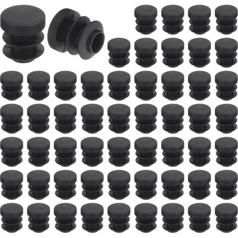 Runde Beinkappen – 56 Stück – Schwarzer PE-Kunststoff – Rutschfest – Für Stühle, Tische und Sofas – 12 mm Durchmesser (1/5)