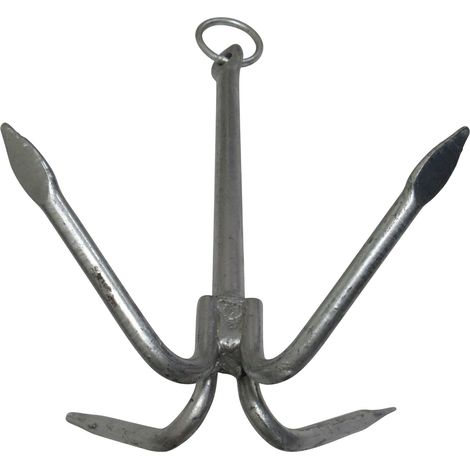 Galvanised Fixed Grapnel Anchor 3KG (HDG Four Prong River Fishing Boat Secure) (1/5)