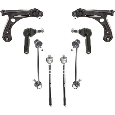 KIT BRACCIO OSCILLANTE 8 PEZZI COMPATIBILE CON VW UP (121, 122, BL1, BL2, BL3, 123) 1.0 / Kit Sospensione Completo OE/OEM / Bracci Oscillanti + Testine Sterzo / Sostituzione Diretta OEM