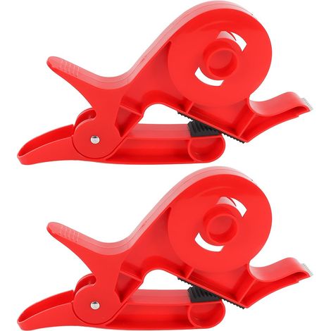 Lot de 2 coupe-papier cadeau de table avec distributeur de ruban adhésif et pince de serrage, compatible avec tous les rouleaux. (1/5)