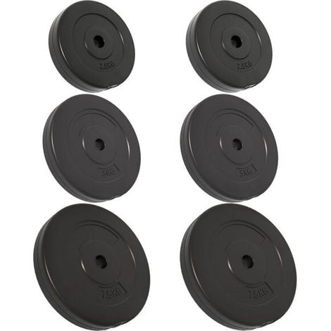 6 plaques de contrepoids en béton de 30 kg