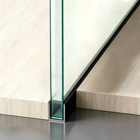 Profilé de porte douche en verre 3, 4, 5, 6, 7, 8 et 9 pieds (1/5)