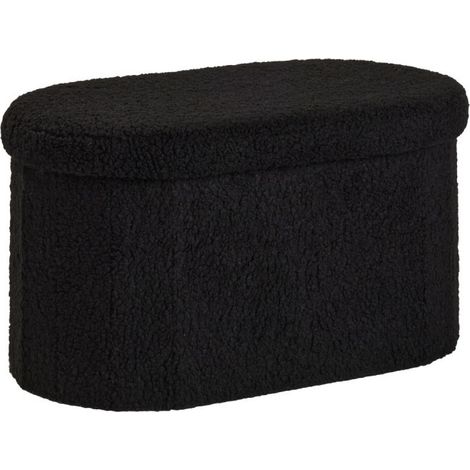 Ovale faltbare Sitzbank aus Bouclé, 72 x 39 cm, MOKA (1/4)