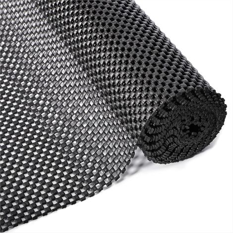 Tapis Antidérapant Polyvalent 30x300cm Tapis de Protection en PVC sous-Tapis de Coussin de Sol Imperméable pour Maison Bureau Voitures Cuisine Salle de Bains, Noir (1/5)