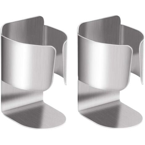 Portaspazzolino, portaspazzolino elettrico, organizer multifunzionale per dentifricio da parete, supporto autoadesivo in acciaio inox con 2 accessori per bagno e cucina (1/4)