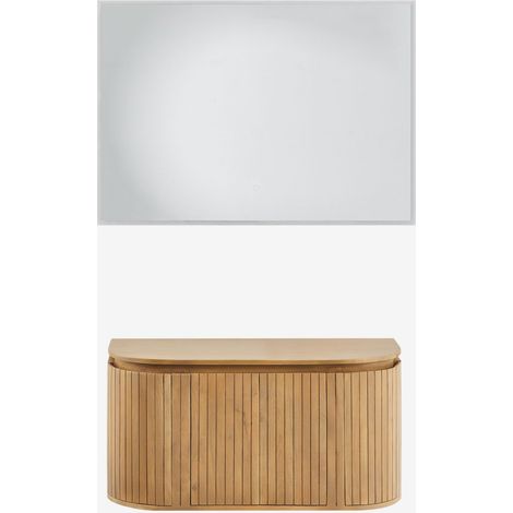 Conjunto de mueble de baño suspendido 90x40 cm en madera de mango Analis SKLUM        (1/5)