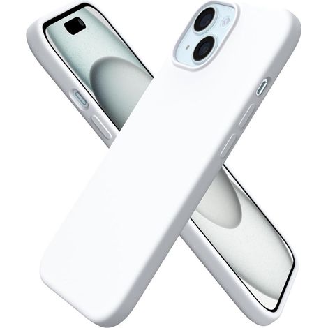 Handyhülle iPhone 15 6,1 Zoll Flüssigsilikon Weiß (1/5)