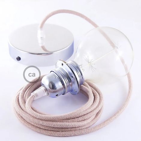 Lampe creative-cables rd71 zigzag vormontiert 50 cm rosa antik (1/3)