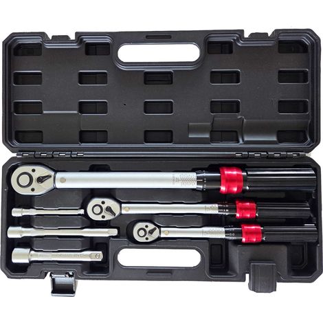 Lot de 6 clés dynamométriques, rallonge, clé dynamométrique professionnelle, kit d'outils pour la mécanique automobile, clé à cliquet