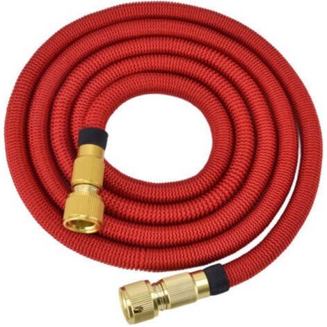 Tuyau d'arrosage extensible en laiton avec raccord rapide, longueur 7,5 m (24,6 pi), idéal pour l'arrosage du jardin et le lavage de voiture (1/5)