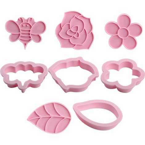 Moules en Silicone Rose Abeilles et Fleurs pour Biscuits DIY Maison (1/4)