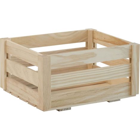 Caisse en bois pin massif brut 25x19x13 cm – Livrée montée – Bois certifié PEFC – Personnalisable par peinture – Astigarraga