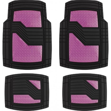 Jeu De Tapis Pvc Ultimate Signature Noir-Rose Mate. 4pcs - Swiss Drive