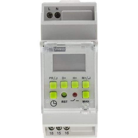 Interrupteur horaire pour rail DIN RS PRO, 110240 V c.a. 1 canal ( Prix pour 1 )